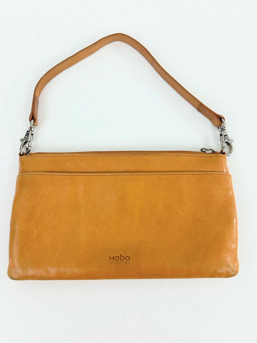 Hobo International Tan Leather 3 Zipper Convertible Wristlet